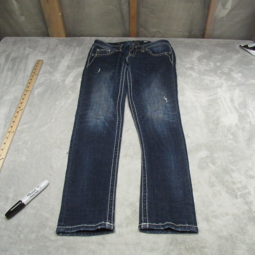 Miss Me Jeans Women 29 Dark Wash Signature Skinny Distressed Denim Casual 30x30